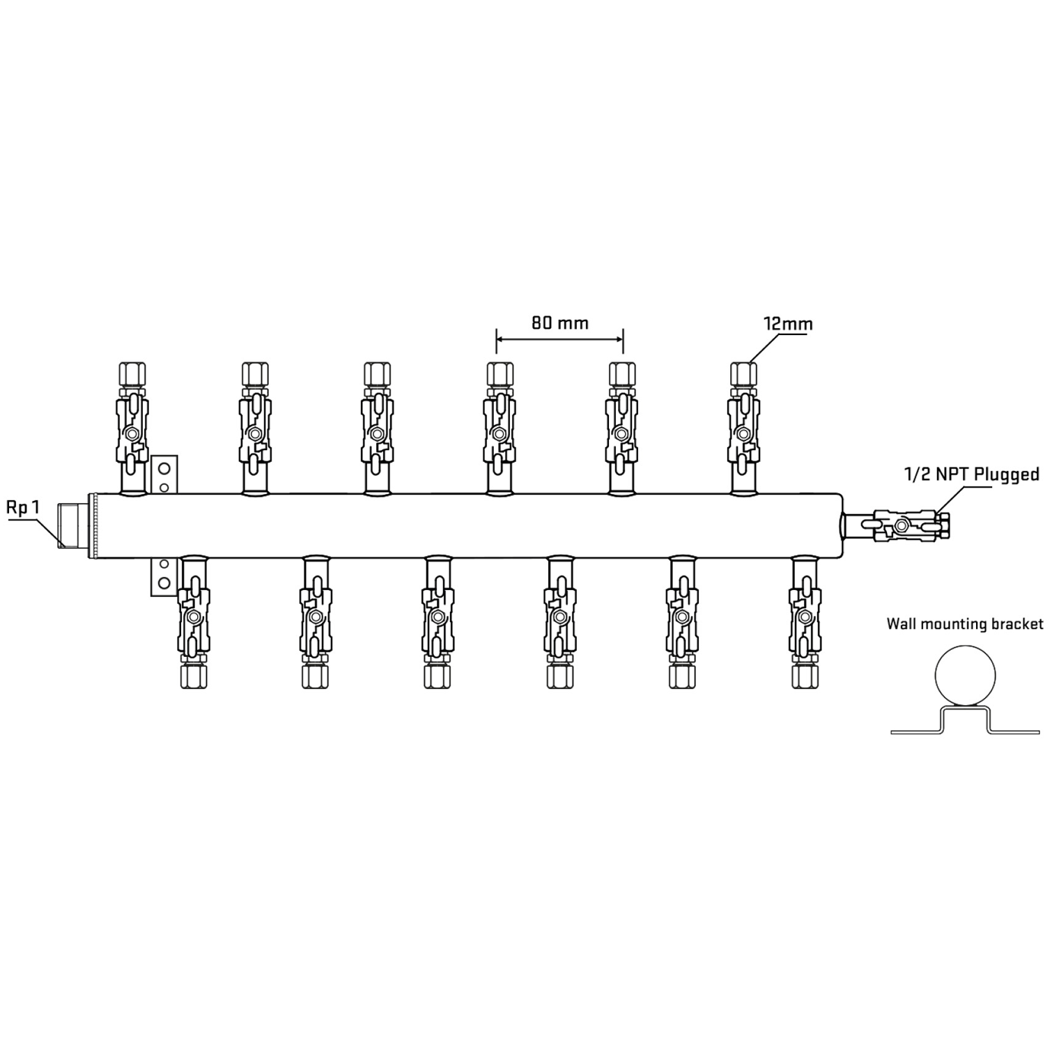 M5F2A030712 Manifolds Stainless Steel Double Sided