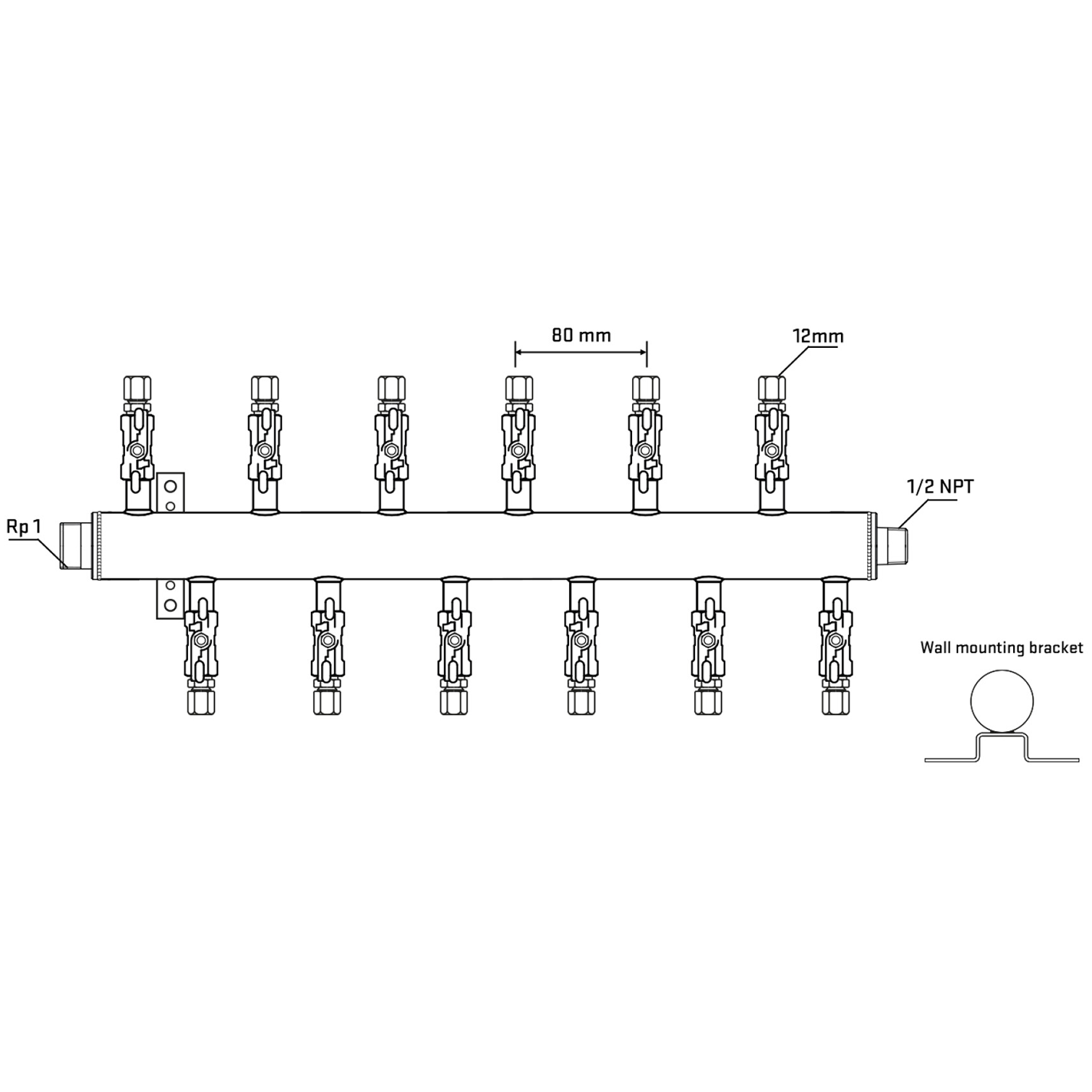 M5F2A030732 Manifolds Stainless Steel Double Sided