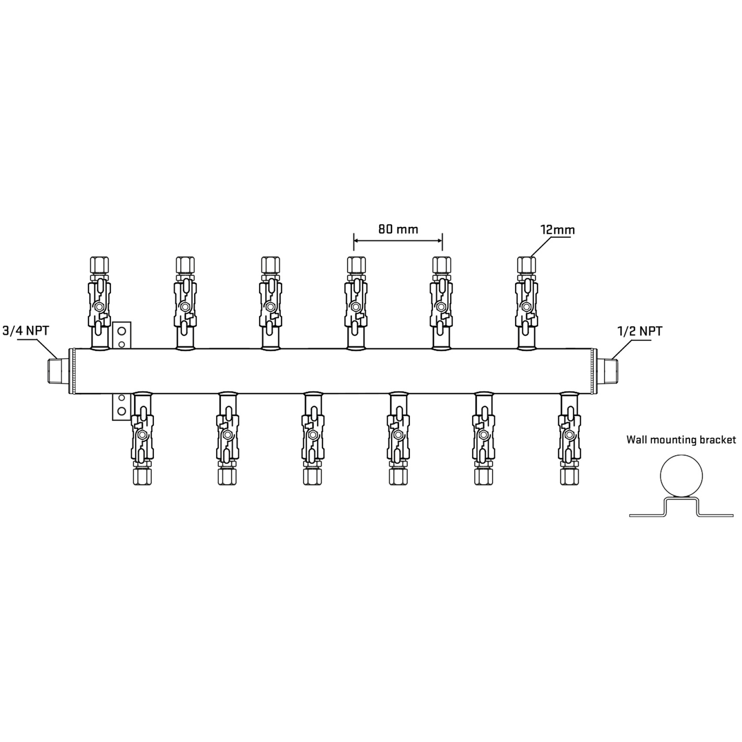 M5F2A030832 Manifolds Stainless Steel Double Sided