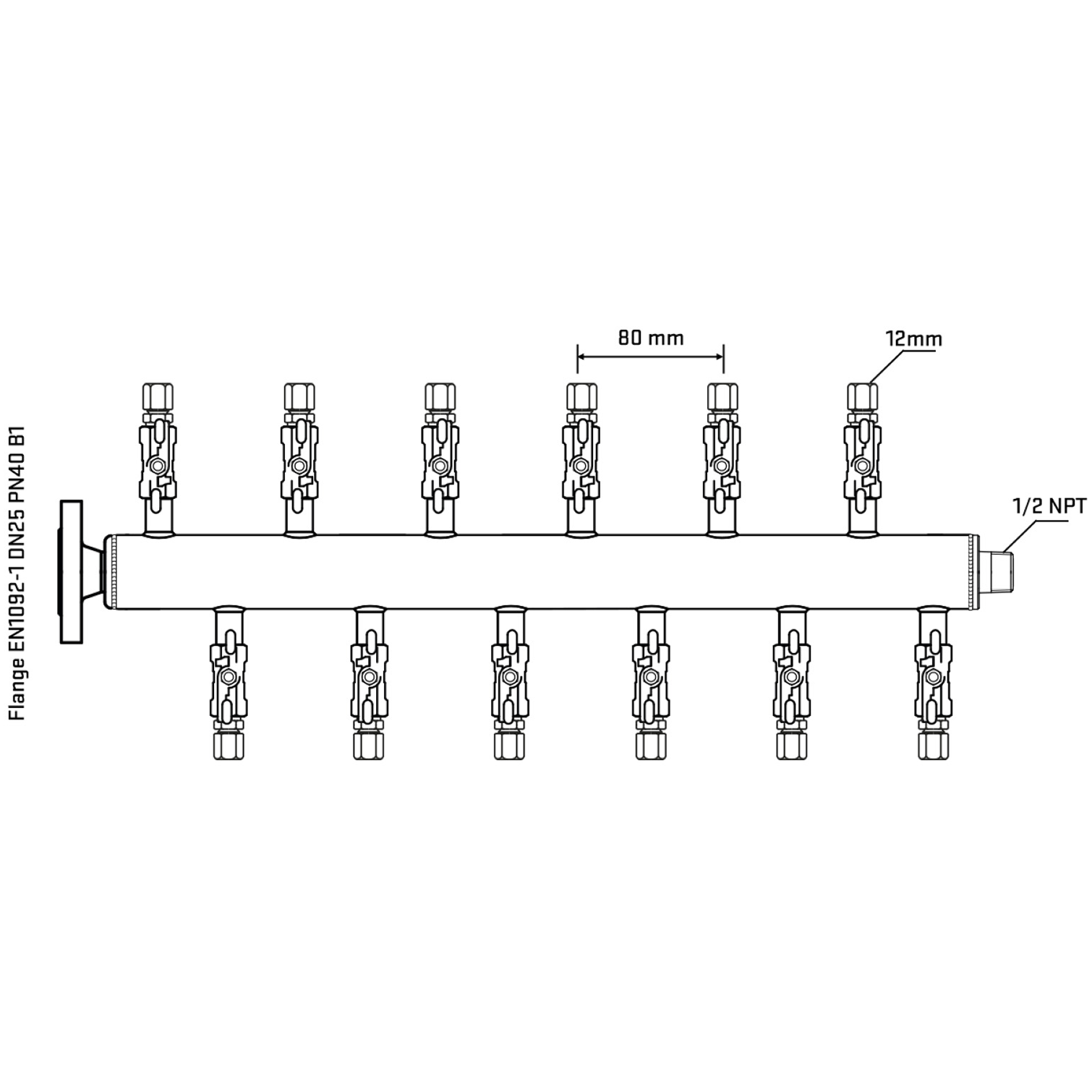 M5F2A040330 Manifolds Stainless Steel Double Sided