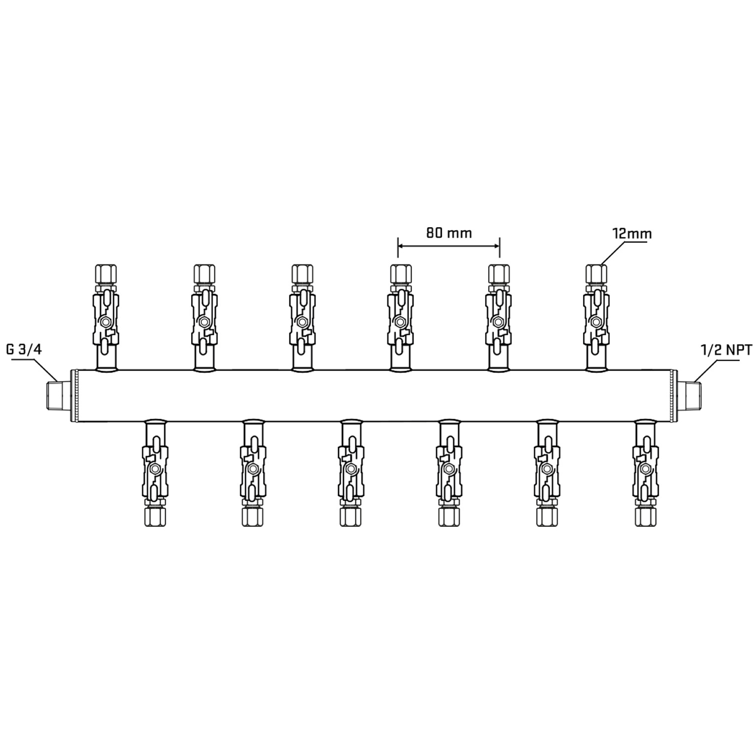 M5F2A040430 Manifolds Stainless Steel Double Sided