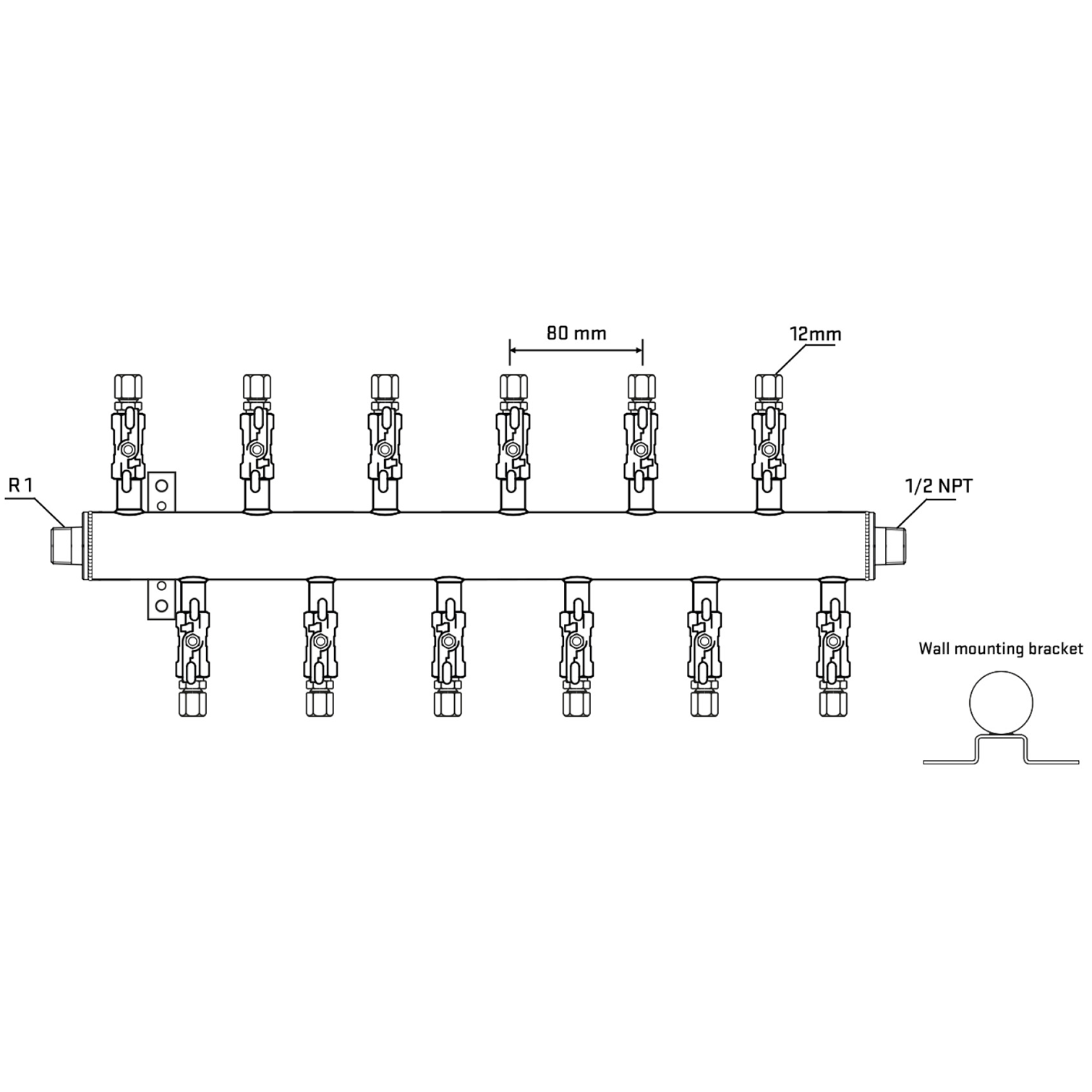 M5F2A040532 Manifolds Stainless Steel Double Sided