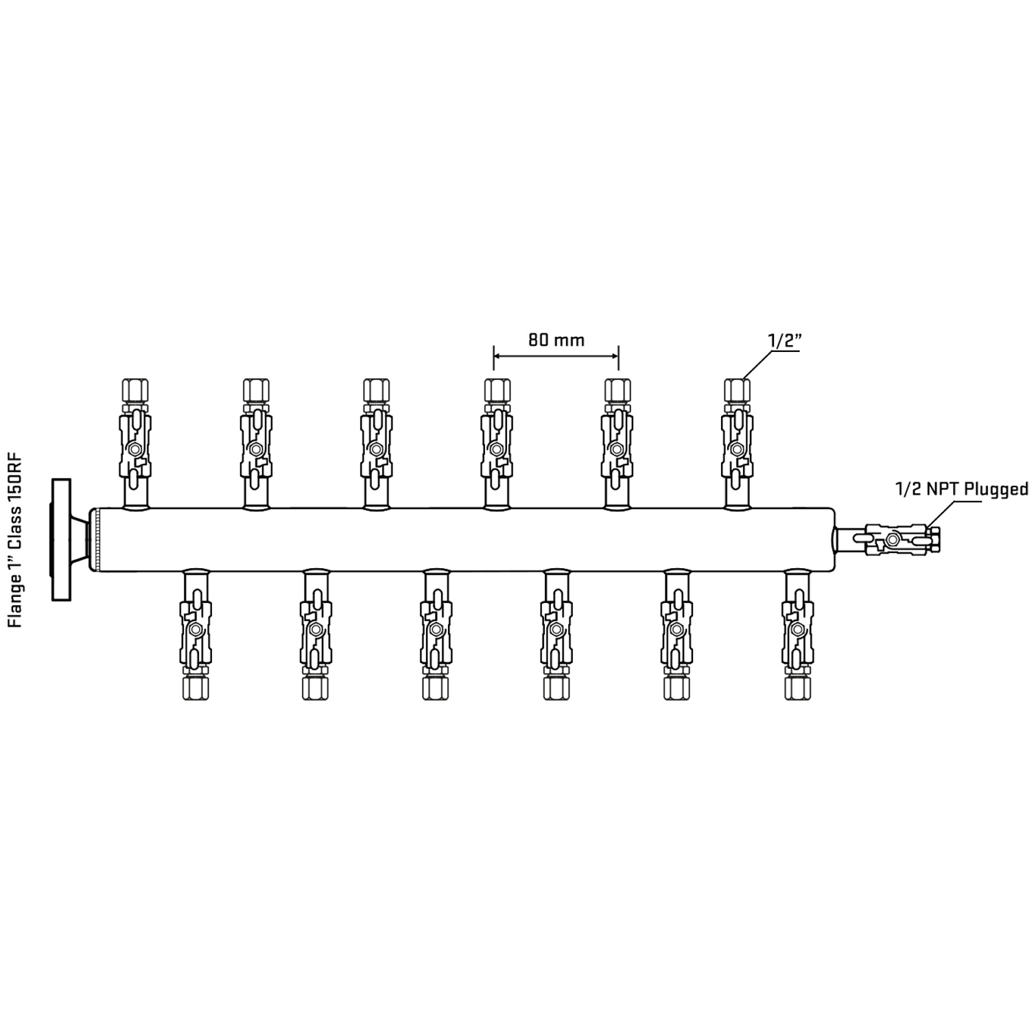 M5F2A050110 Manifolds Stainless Steel Double Sided