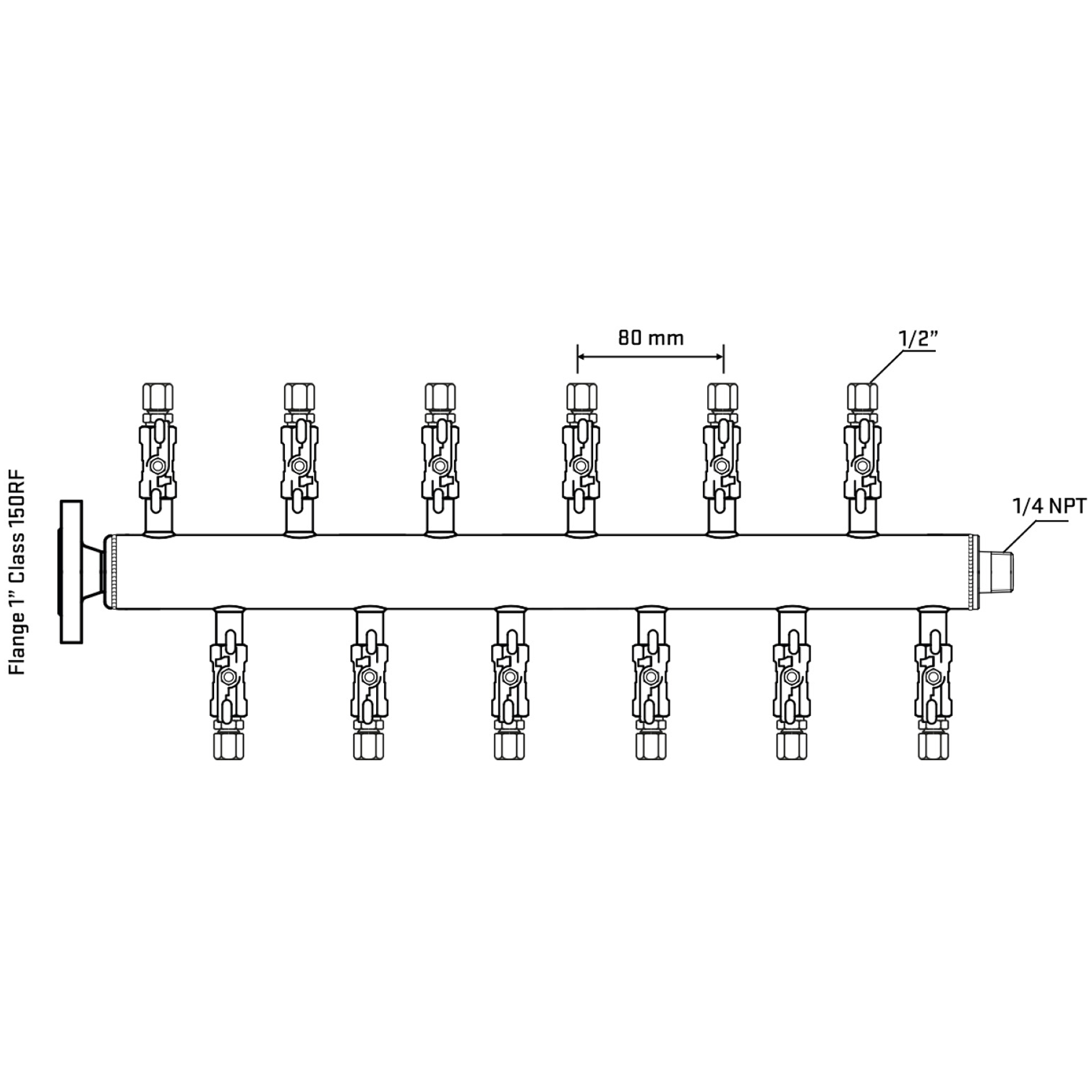 M5F2A050140 Manifolds Stainless Steel Double Sided