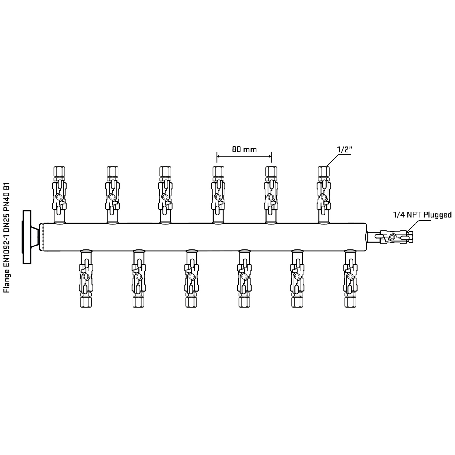 M5F2A050320 Manifolds Stainless Steel Double Sided