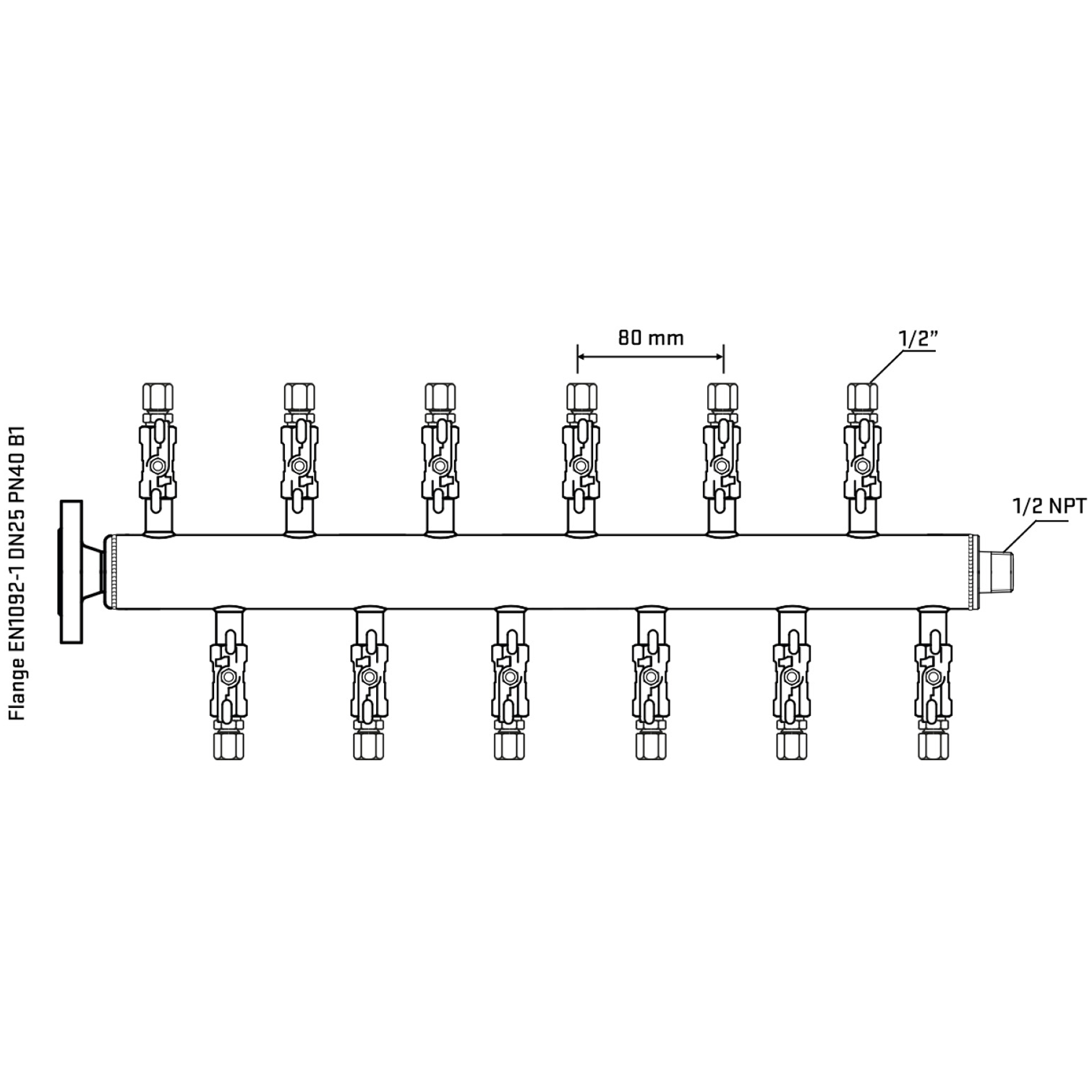 M5F2A050330 Manifolds Stainless Steel Double Sided