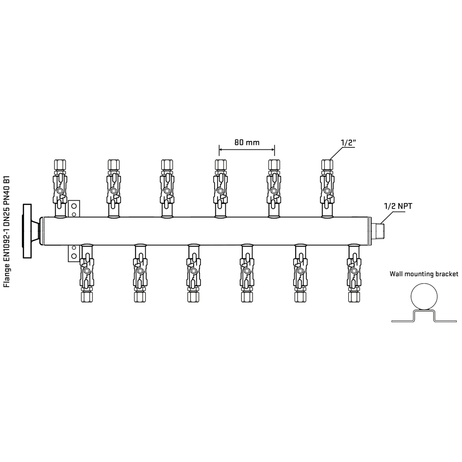 M5F2A050332 Manifolds Stainless Steel Double Sided