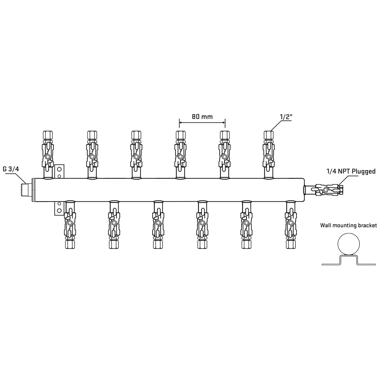 M5F2A050422 Manifolds Stainless Steel Double Sided