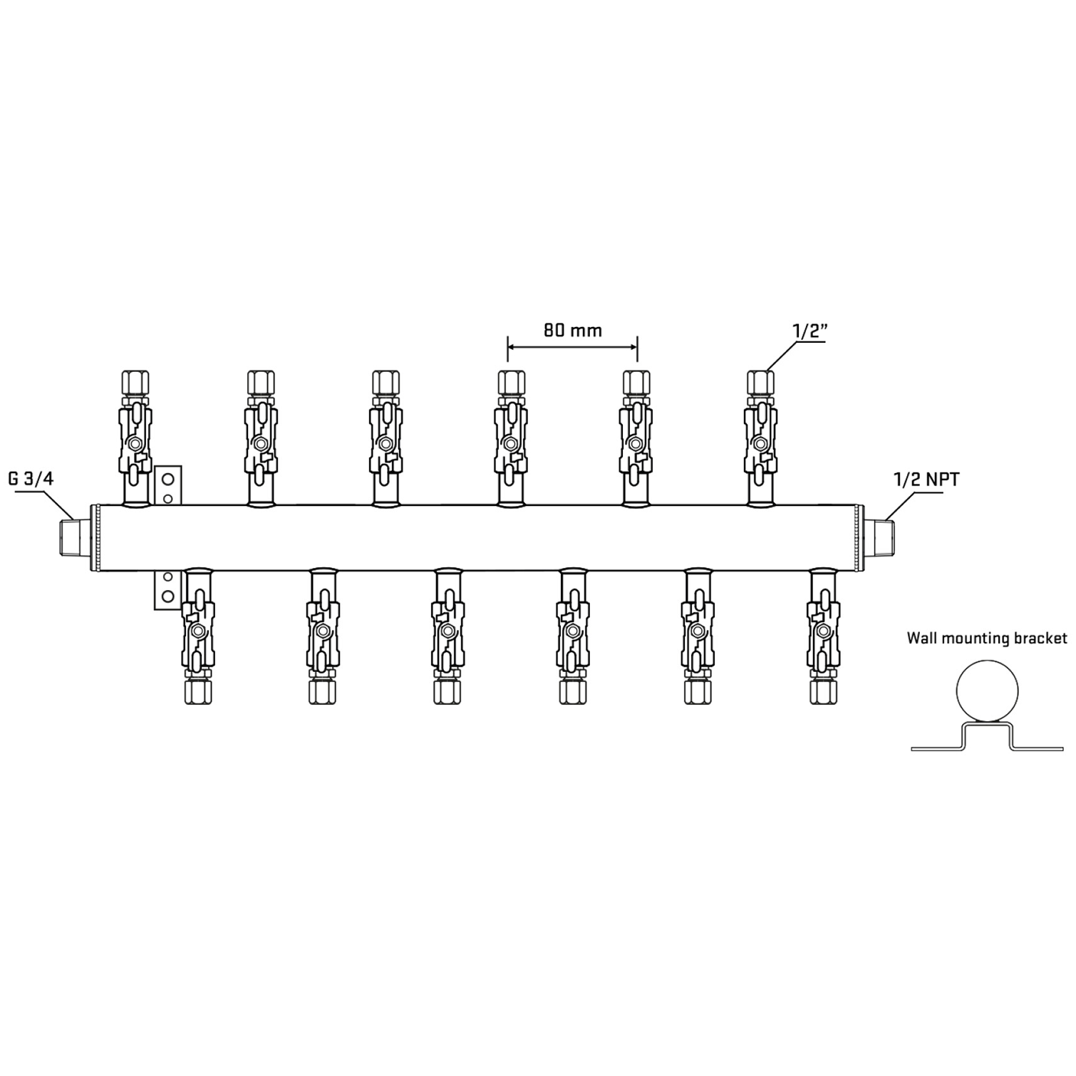 M5F2A050432 Manifolds Stainless Steel Double Sided