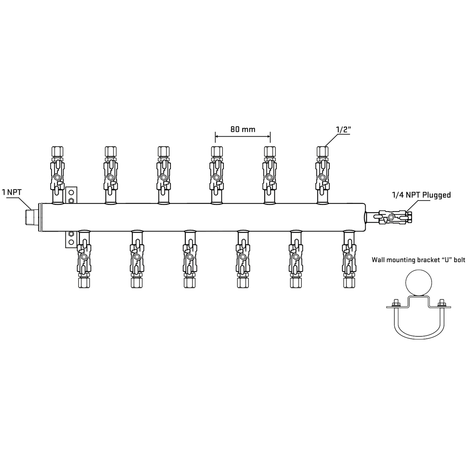 M5F2A050921 Manifolds Stainless Steel Double Sided