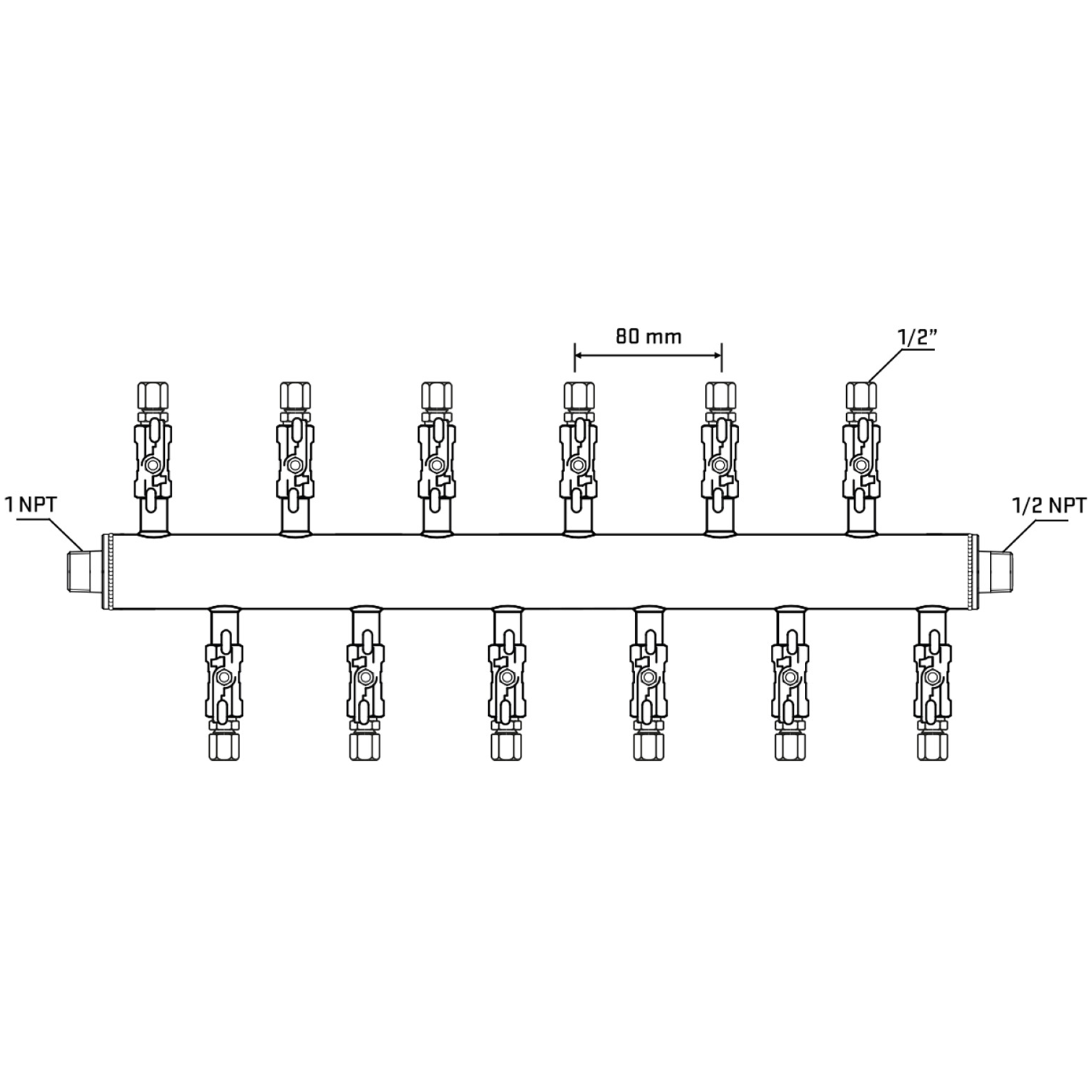 M5F2A050930 Manifolds Stainless Steel Double Sided