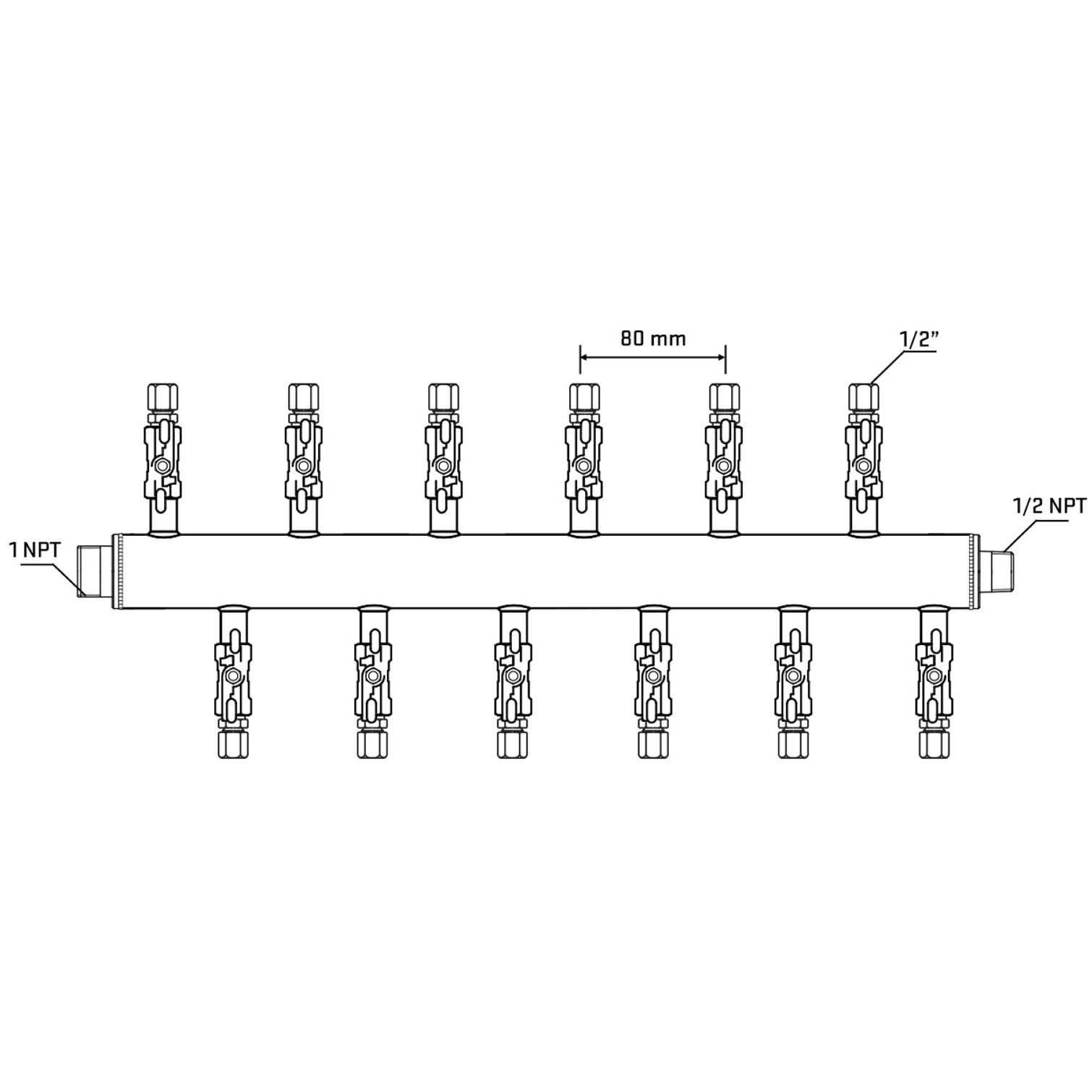 M5F2A051130 Manifolds Stainless Steel Double Sided