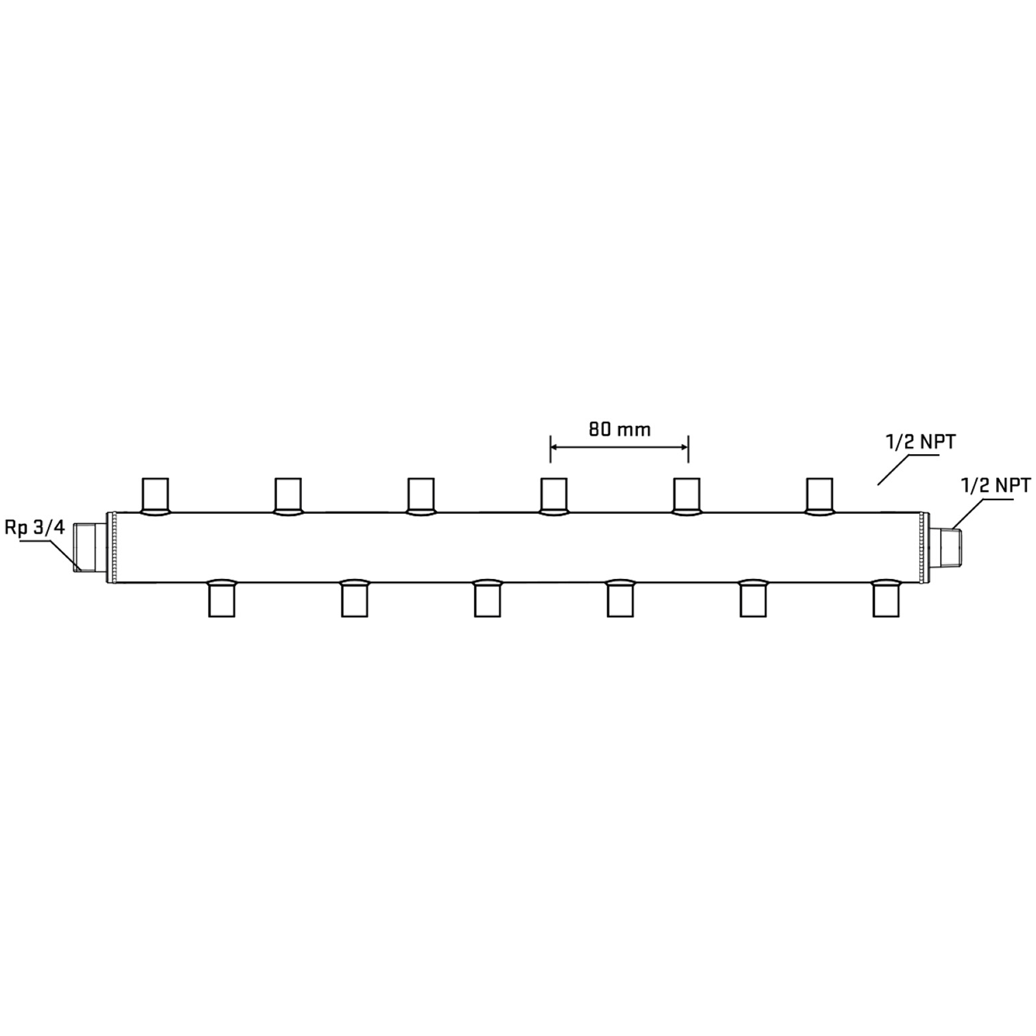 M5F2A060630 Manifolds Stainless Steel Double Sided