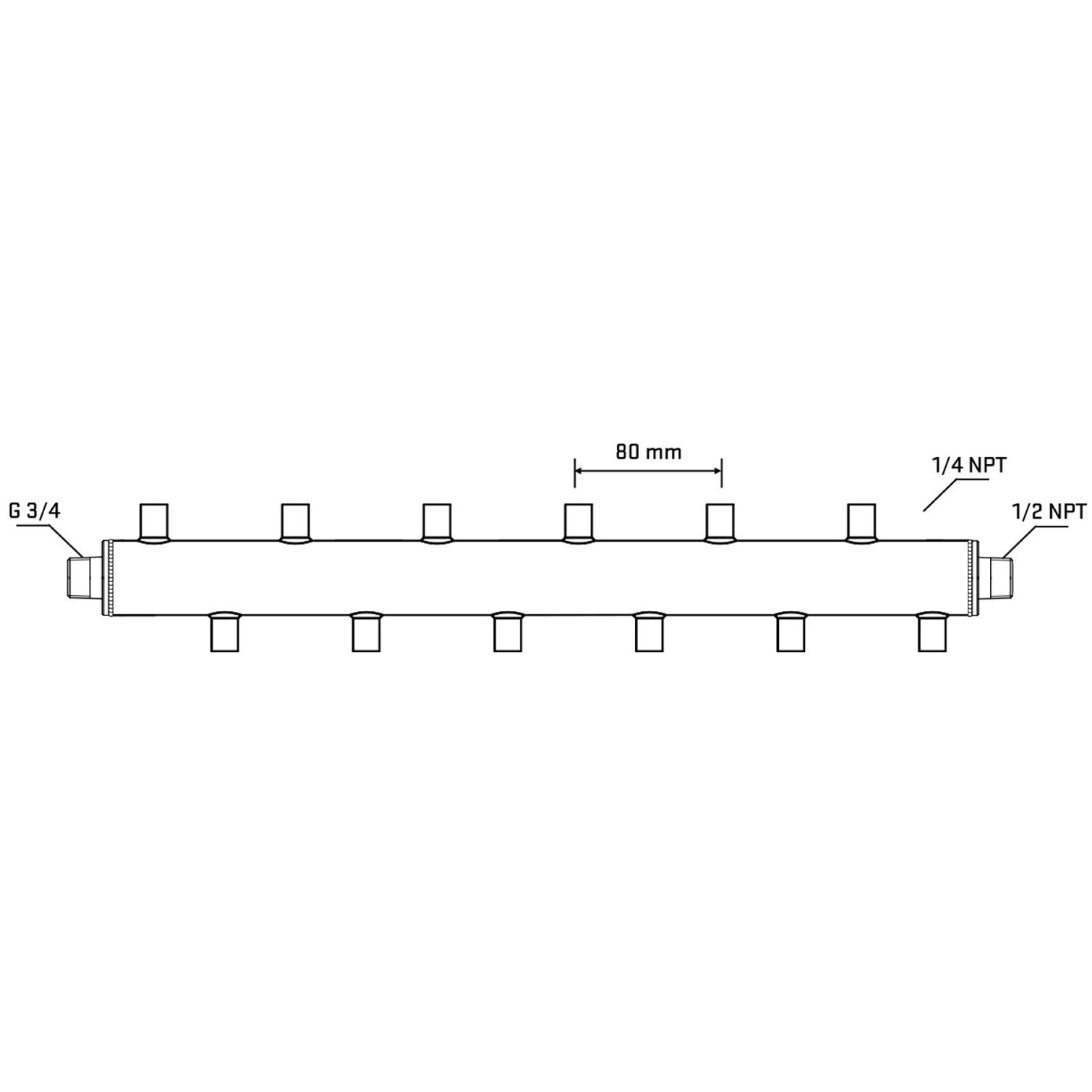 M5F2A070430 Manifolds Stainless Steel Double Sided