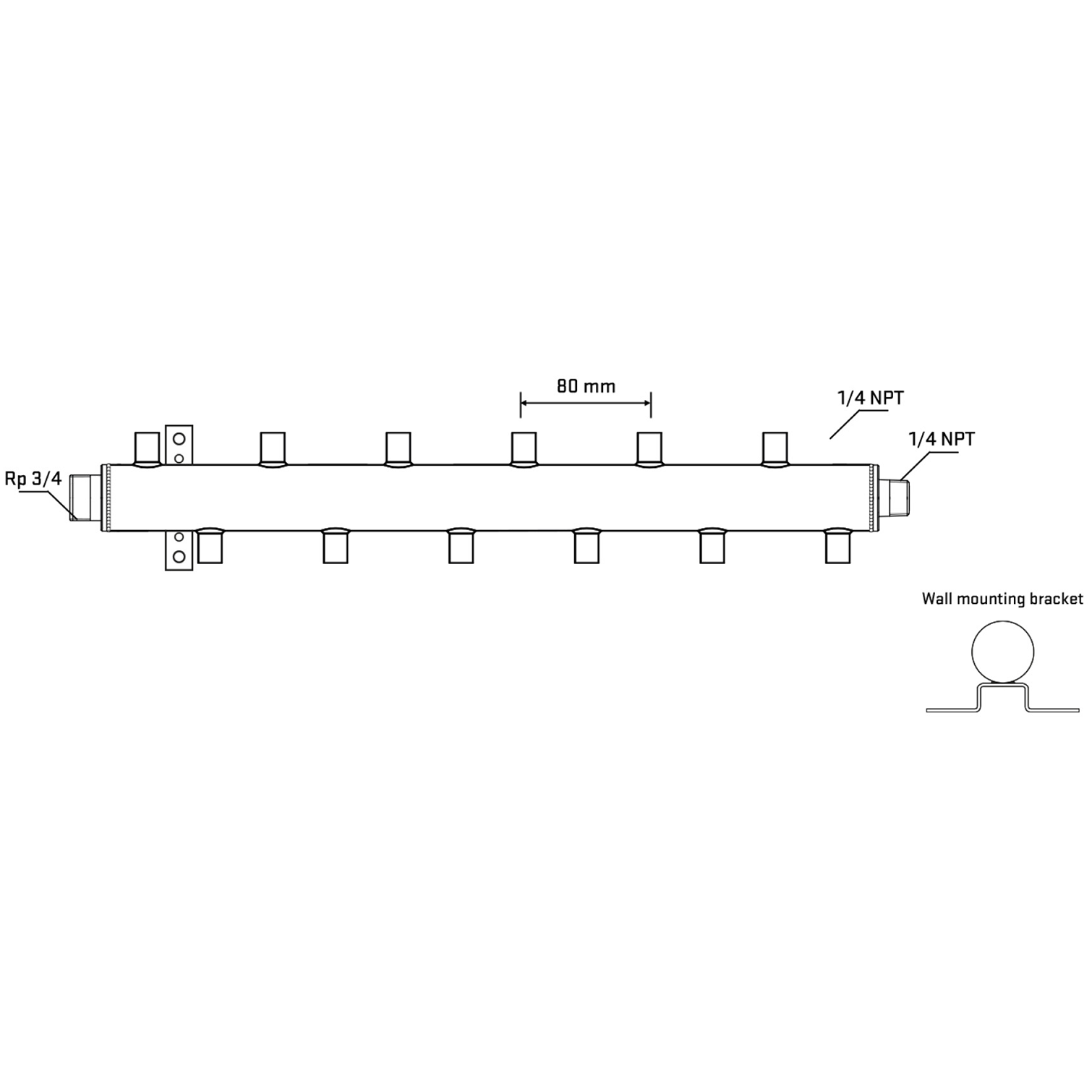 M5F2A070642 Manifolds Stainless Steel Double Sided