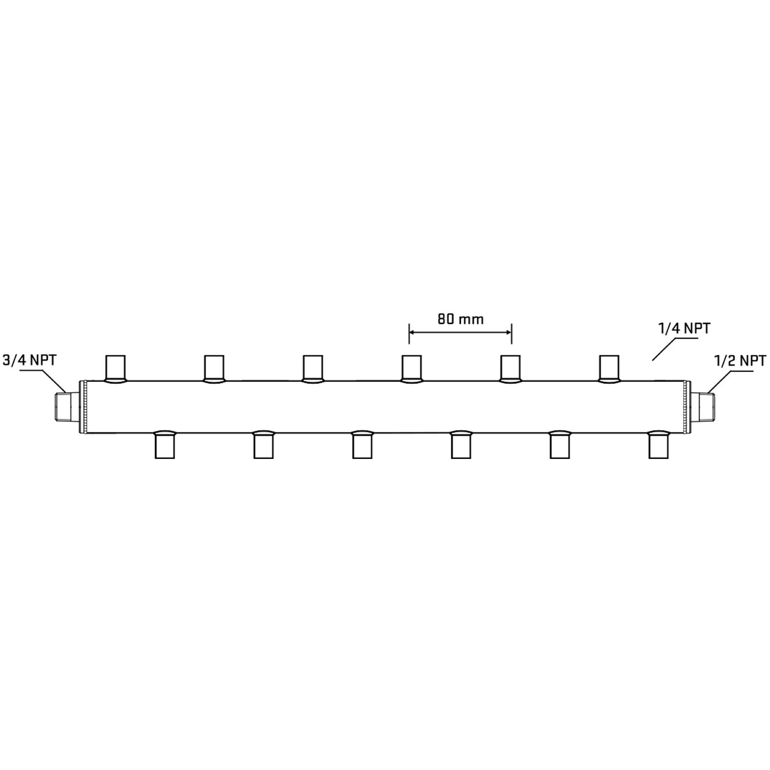 M5F2A070830 Manifolds Stainless Steel Double Sided