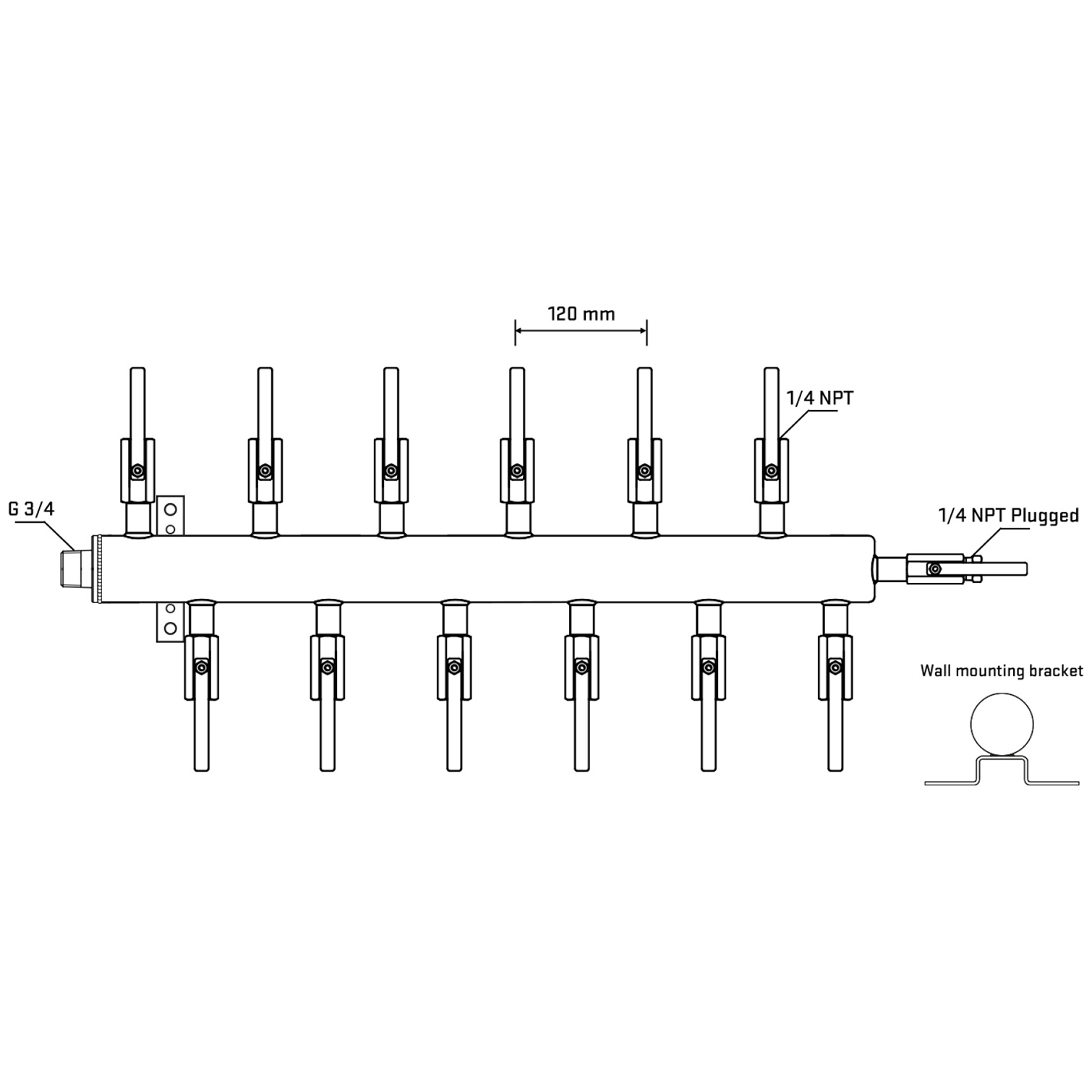 M5F2B090422 Manifolds Stainless Steel Double Sided