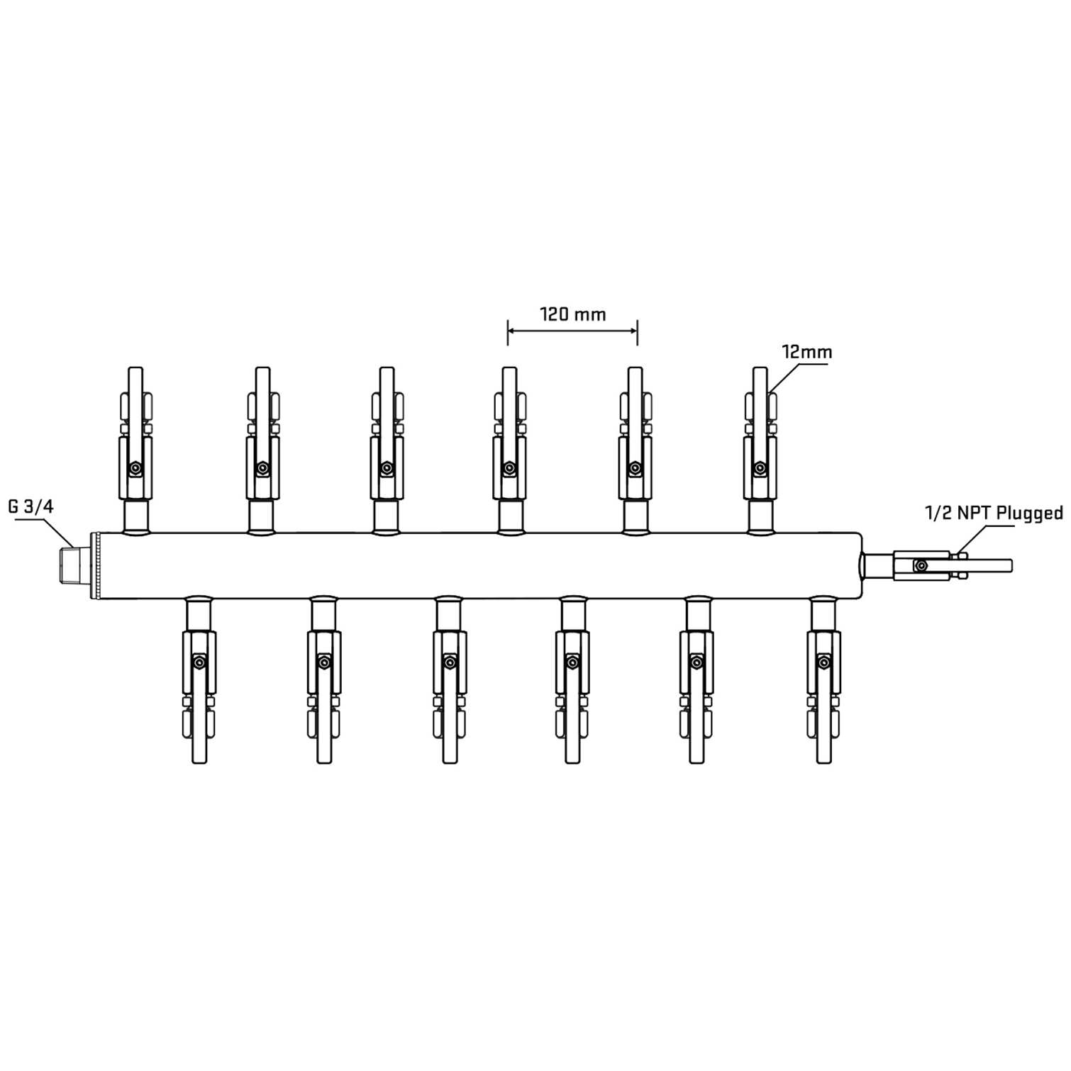 M5F2B100410 Manifolds Stainless Steel Double Sided