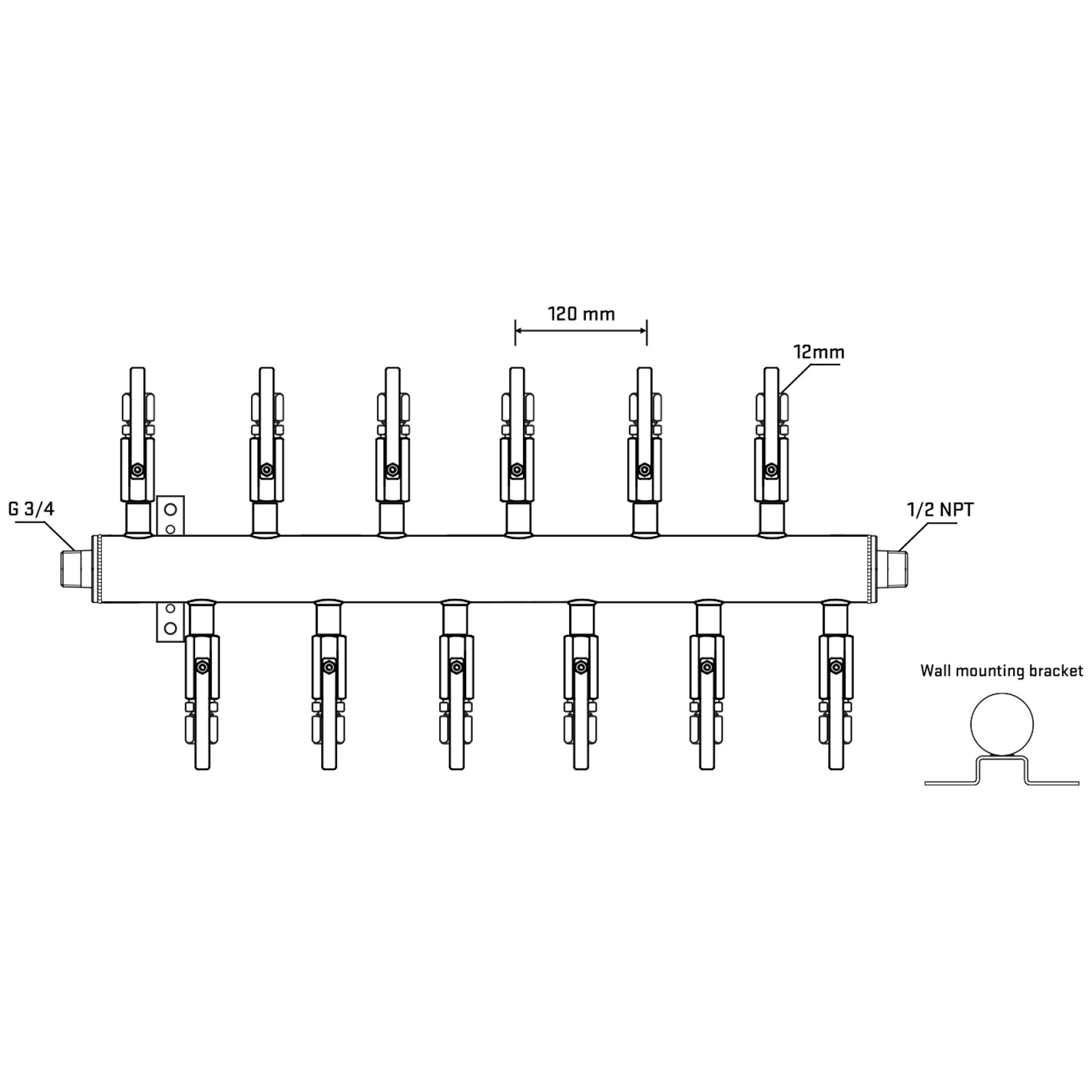 M5F2B100432 Manifolds Stainless Steel Double Sided